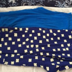 2 Pair Lularoe Leggings Size TC Solid Blue!
